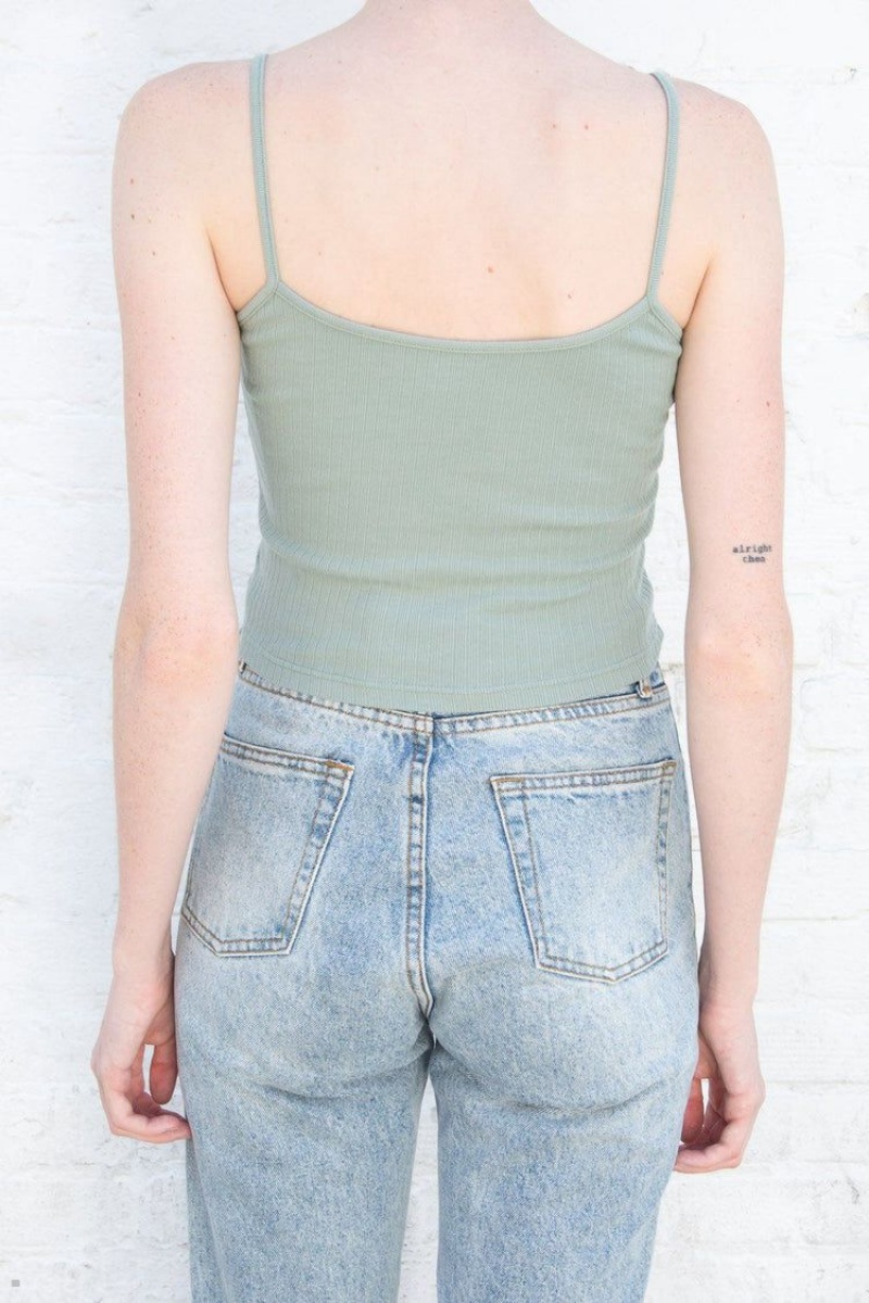 Debardeur Brandy Melville Lorene Cropped Vert Olive | BVX-77202081